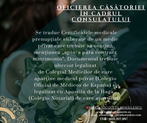 oficierea casatoriei in cadrul consulatului 